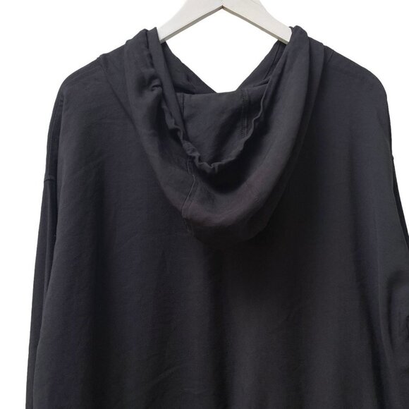 WHO WHAT WEAR Womens Hoodie XXL Black Woven Crop Jacket Pullover Rayon Blend - Picture 5 of 10